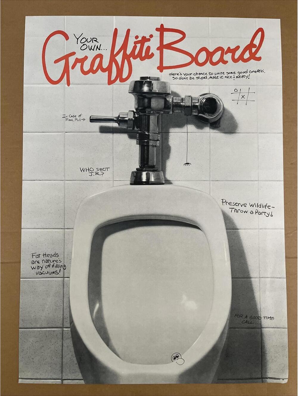 Your graffiti board vintage poster mens room urinal 1980 pro arts